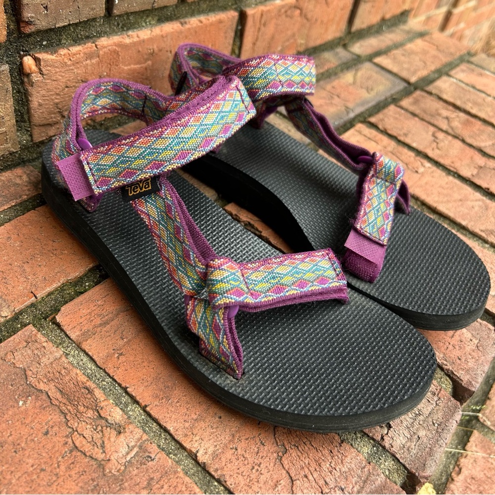 Teva Original Universal sandals Miramar Fade Dark Purple multi-color pattern